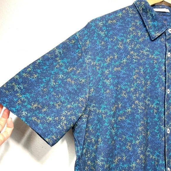 good man brand 100% cotton short sleeve button down print M N261 - Picture 4 of 11